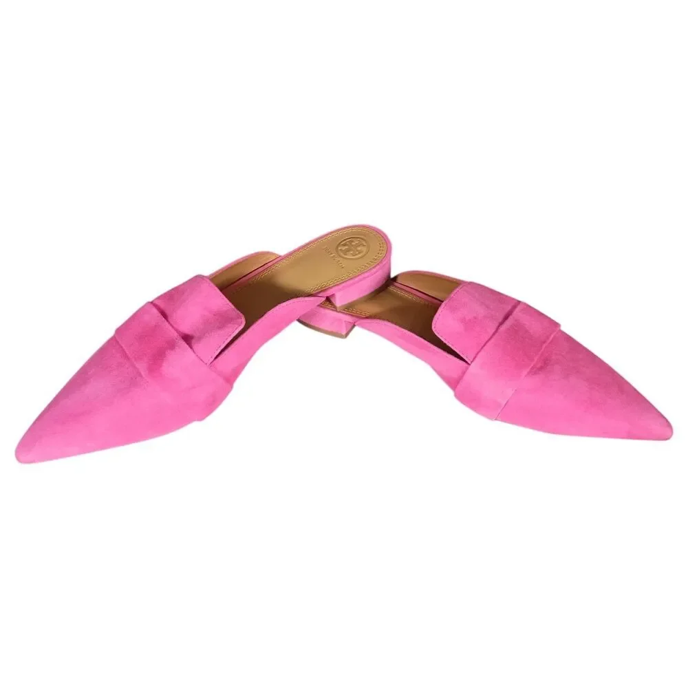 Tory Burch Rosalind Mule Lancaster Suede Crazy Pink Slides Shoes Womens 11 M